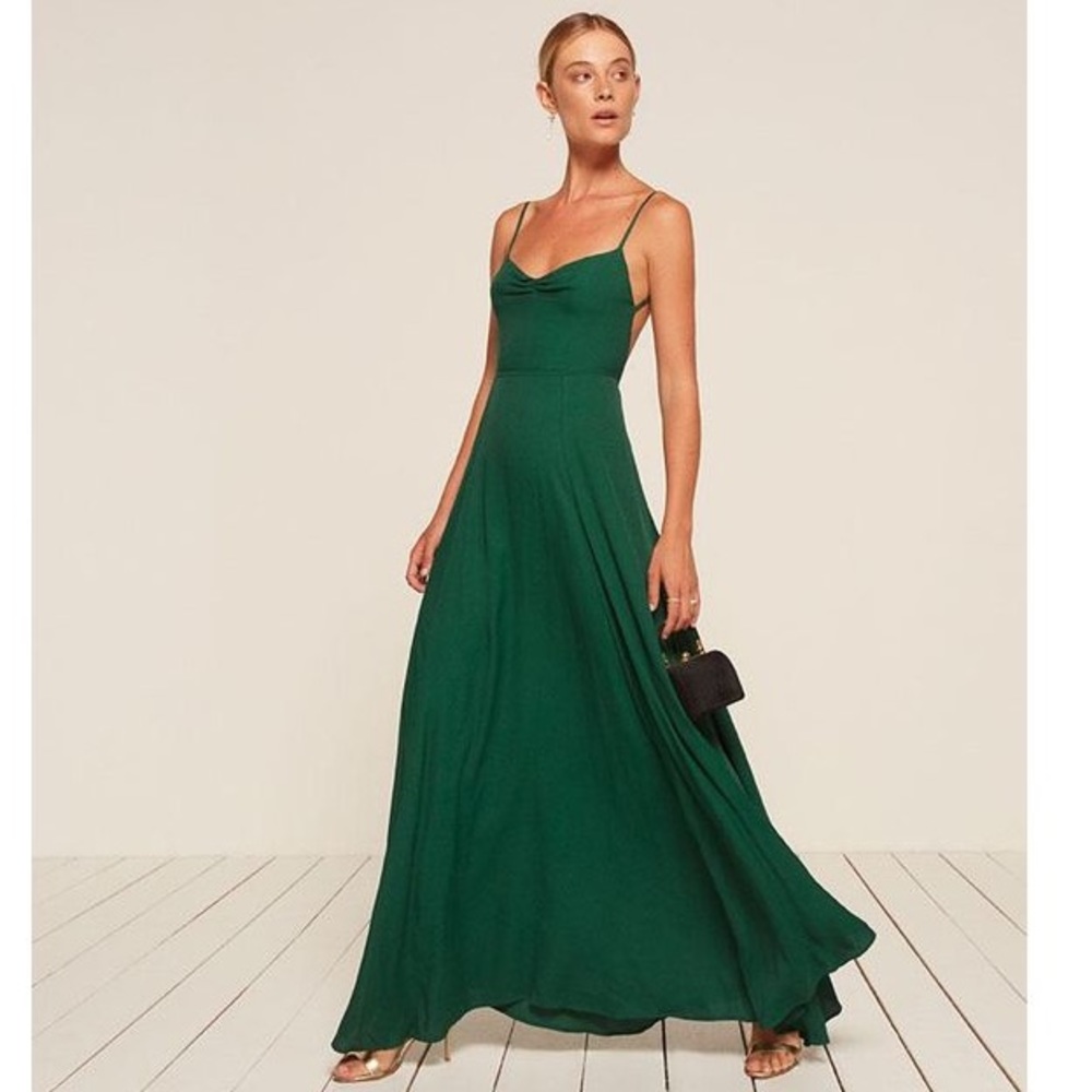 Reformation Thistle Dress in Emerald